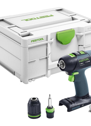 Festool T 18+3 Basic akumulatorowa wiertarko-wkrętarka 18 V 50 Nm bezszczotkowa + 1x akumulator 4,0 Ah + szybka ładowarka + systainer