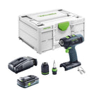 Festool T 18+3 Basic akumulatorowa wiertarko-wkrętarka 18 V 50 Nm bezszczotkowa + 1x akumulator 4,0 Ah + szybka ładowarka + systainer