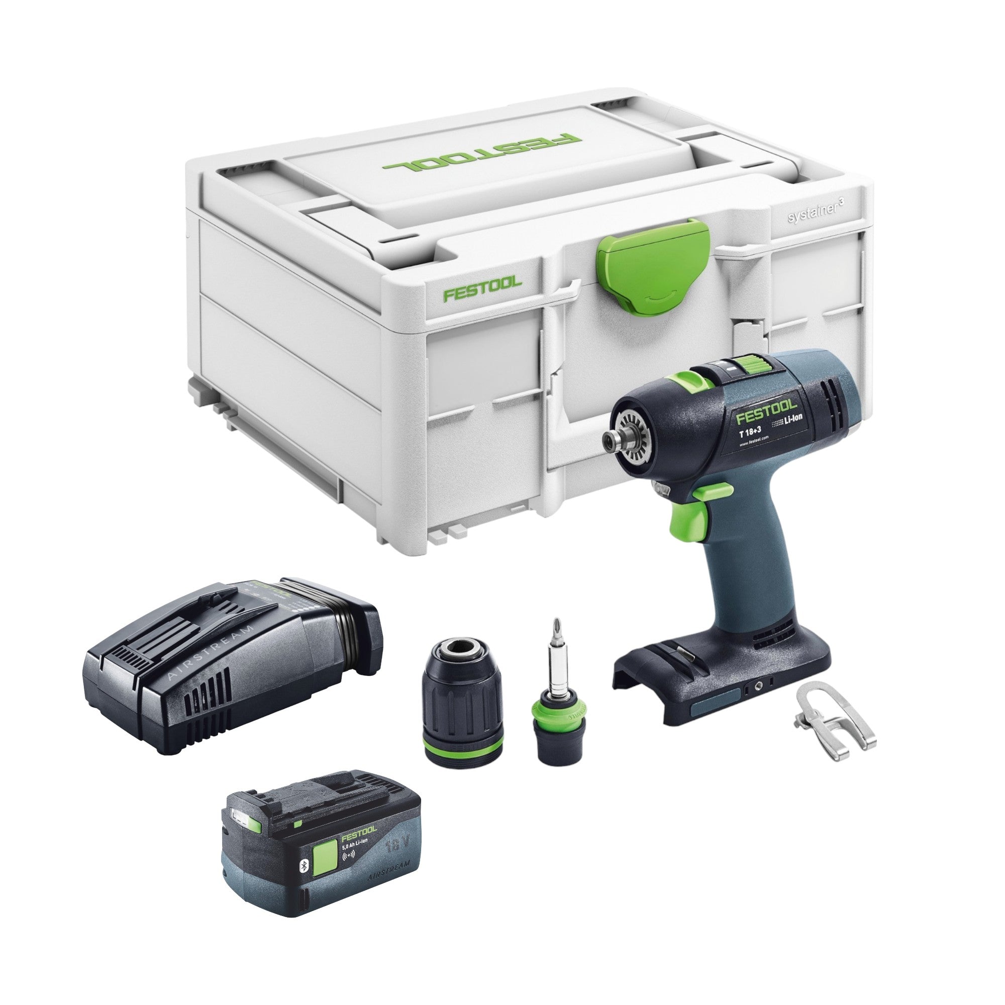 Festool T 18 3 Basic Akku Bohrschrauber 18 V 50 Nm Brushless 1x Akku 5 0 Ah Schnellladegeraet Systainer 0 - toolbrothers