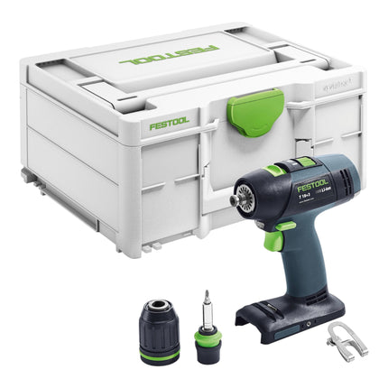 Festool T 18+3 Basic akumulatorowa wiertarko-wkrętarka 18 V 50 Nm bezszczotkowa + 1x akumulator 8,0 Ah + szybka ładowarka + systainer