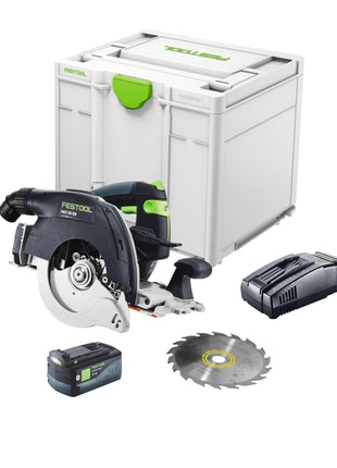 Sega circolare a batteria Festool HKC 55 EB-Basic 18 V 160 mm brushless + 1x batteria ricaricabile 5,0 Ah + caricatore rapido + Systainer