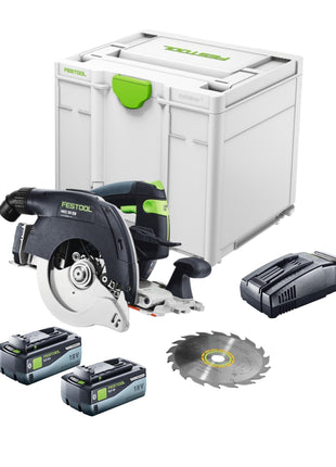 Festool HKC 55 EB-Basic Akku Handkreissäge 18 V 160 mm Brushless + 2x Akku 8,0 Ah + Schnellladegerät + Systainer