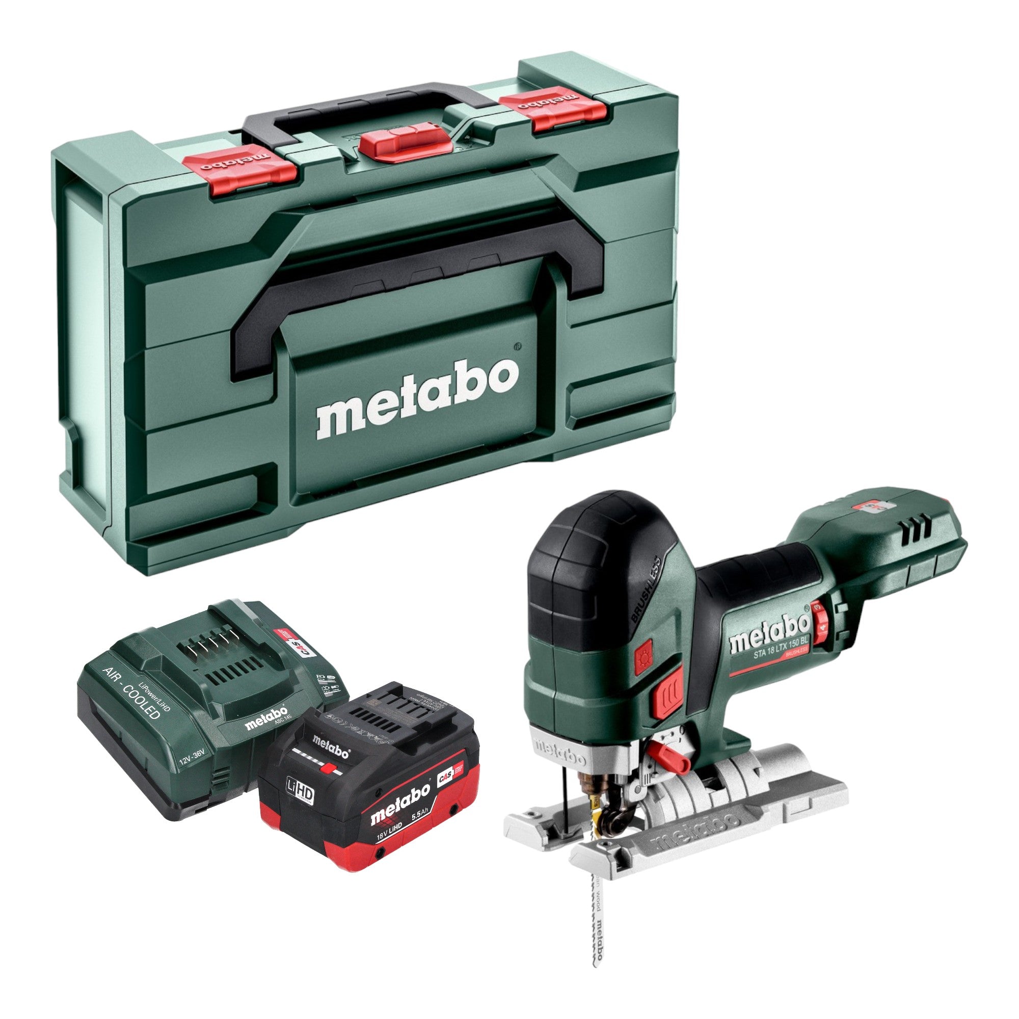 Metabo STA 18 LTX 150 BL Akku Stichsaege 18 V 150 mm Brushless 1x LiHD Akku 5 5 Ah Ladegeraet Metabox 0 - toolbrothers