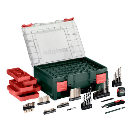 Metabo SB 18 L Set Perceuse-visseuse à percussion sans fil 18 V 50 Nm ( 602317710 ) + 2x batterie 2,0 Ah + chargeur + 78 pièces d'atelier mobile + coffret