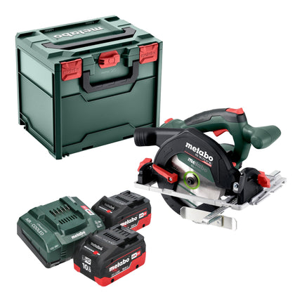 Sega circolare a batteria Metabo KS 18 LTX 57 BL 18 V 57 mm + 2x batteria LiHD 10,0 Ah + caricatore + metabox