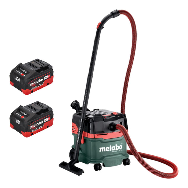 Metabo AS 36 18 L 20 PC aspirapolvere a batteria a secco/umido 36 V ( 2x 18 V ) 20 L + 2x batteria LiHD 8,0 Ah - senza caricabatterie