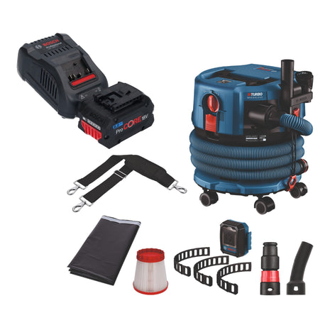 Bosch GAS 18V-12 MC Professional cordless hoover BITURBO Brushless + 1x ProCore battery 8.0 Ah + quick charger + accessories