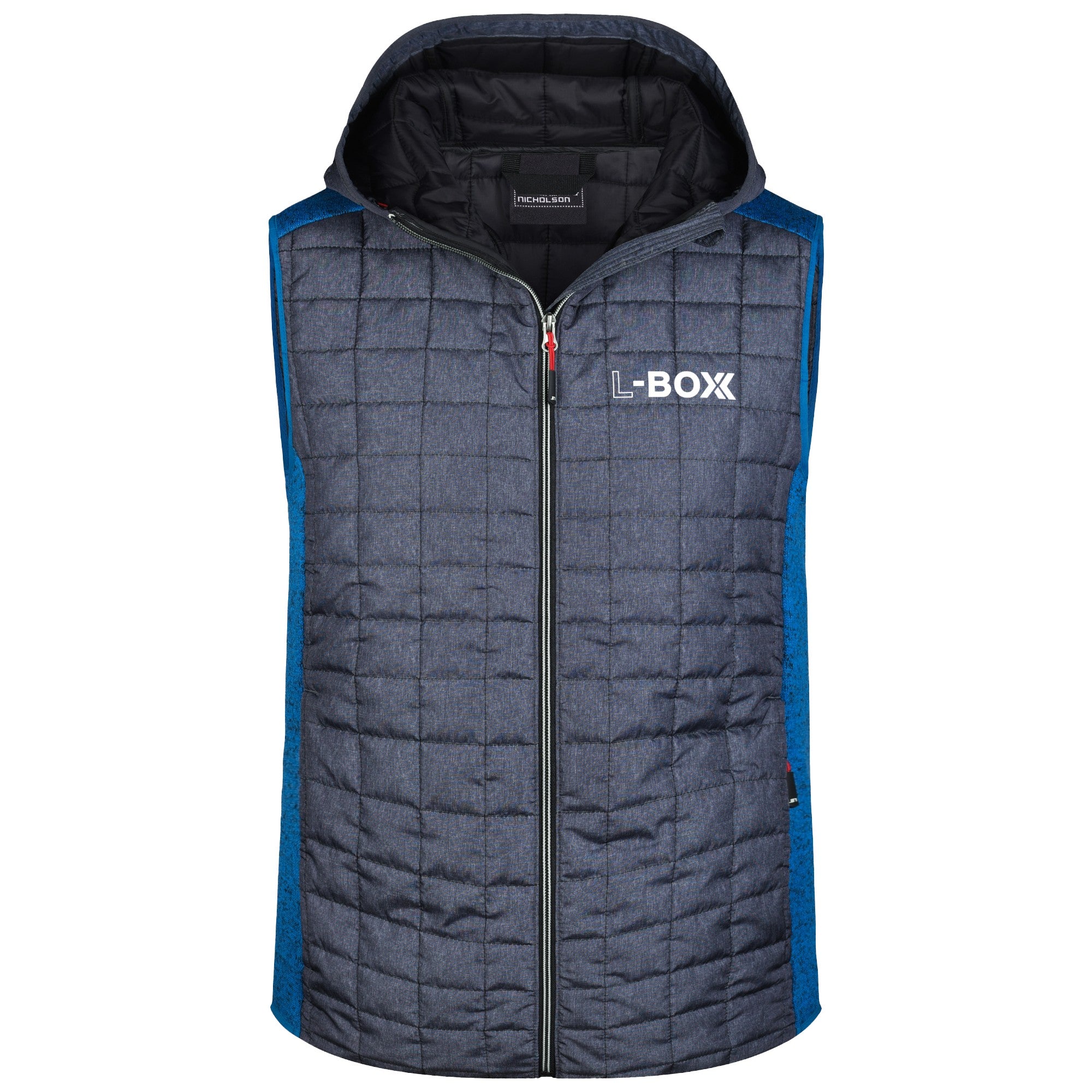 L Boxx Herren Hybrid Strickfleece Gilet Weste royal melange anthracite melange Groesse M 0 - toolbrothers