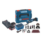 Bosch GOP 18V-34 Multi Cutter professionale a batteria 18 V Starlock Plus + 2x batteria ricaricabile 4,0 Ah + caricatore + 17 accessori + L-Boxx