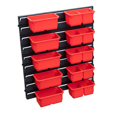 Toolbrothers RHINO Juego de contenedores nº 3 Taller de pared 39 x 35 cm con 10 contenedores para organizador L y cajón L 3