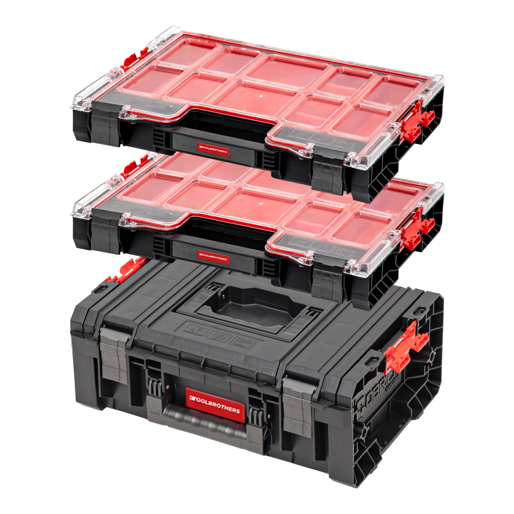 Toolbrothers RHINO Werkzeugkasten Set 1 RHINO L Werkzeugkoffer ECO Basic 2x RHINO L Organizer ECO Hoehe L Boxen IP54 0 - toolbrothers