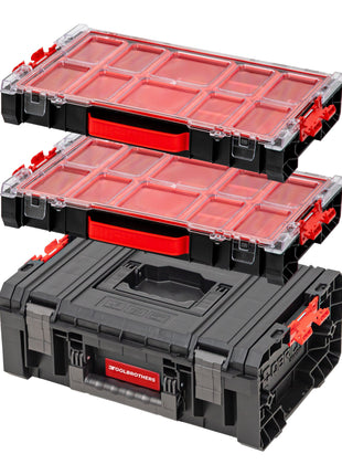 Toolbrothers RHINO Toolbox Set RHINO L Toolbox ECO Basic + 2x RHINO L Organiser ECO Height M Boxes stackable IP54