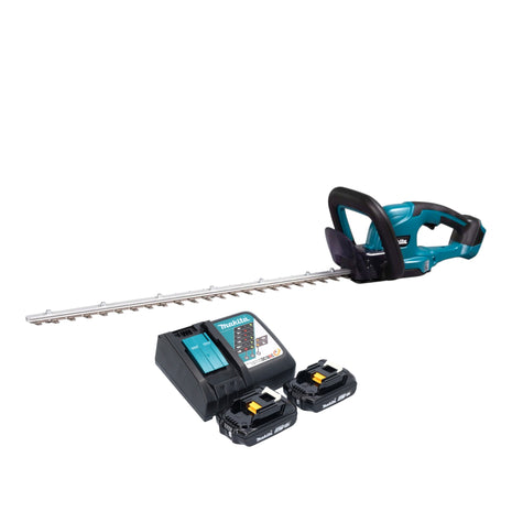 Cortasetos a batería Makita DUH 607 RA2 18 V 60 cm + 2x baterías 2,0 Ah + cargador