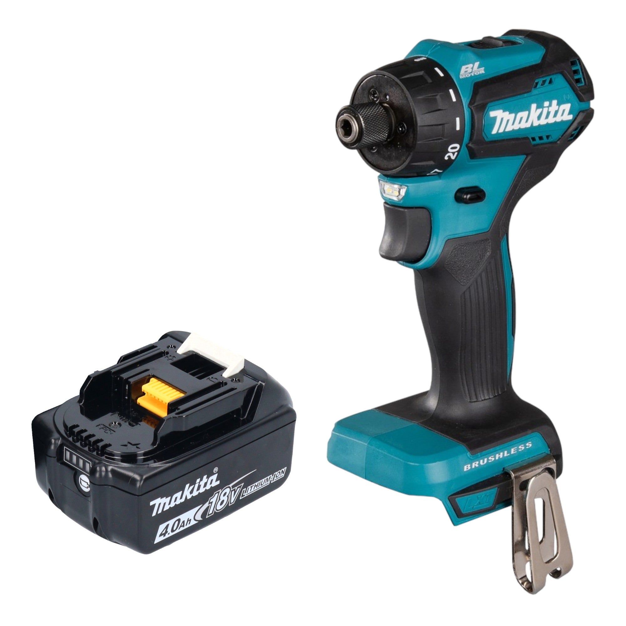 Makita DDF 083 M1 Akku Bohrschrauber 18 V 40 Nm 1 4 Brushless 1x Akku 4 0 Ah ohne Ladegeraet 0 - toolbrothers