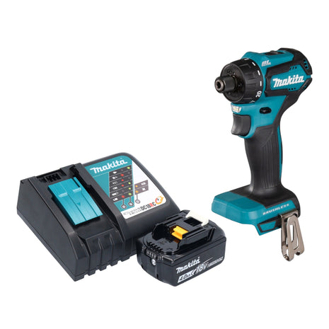 Makita DDF 083 RM1 akumulatorowa wiertarko-wkrętarka 18 V 40 Nm 1/4'' bezszczotkowa + 1x akumulator 4,0 Ah + ładowarka