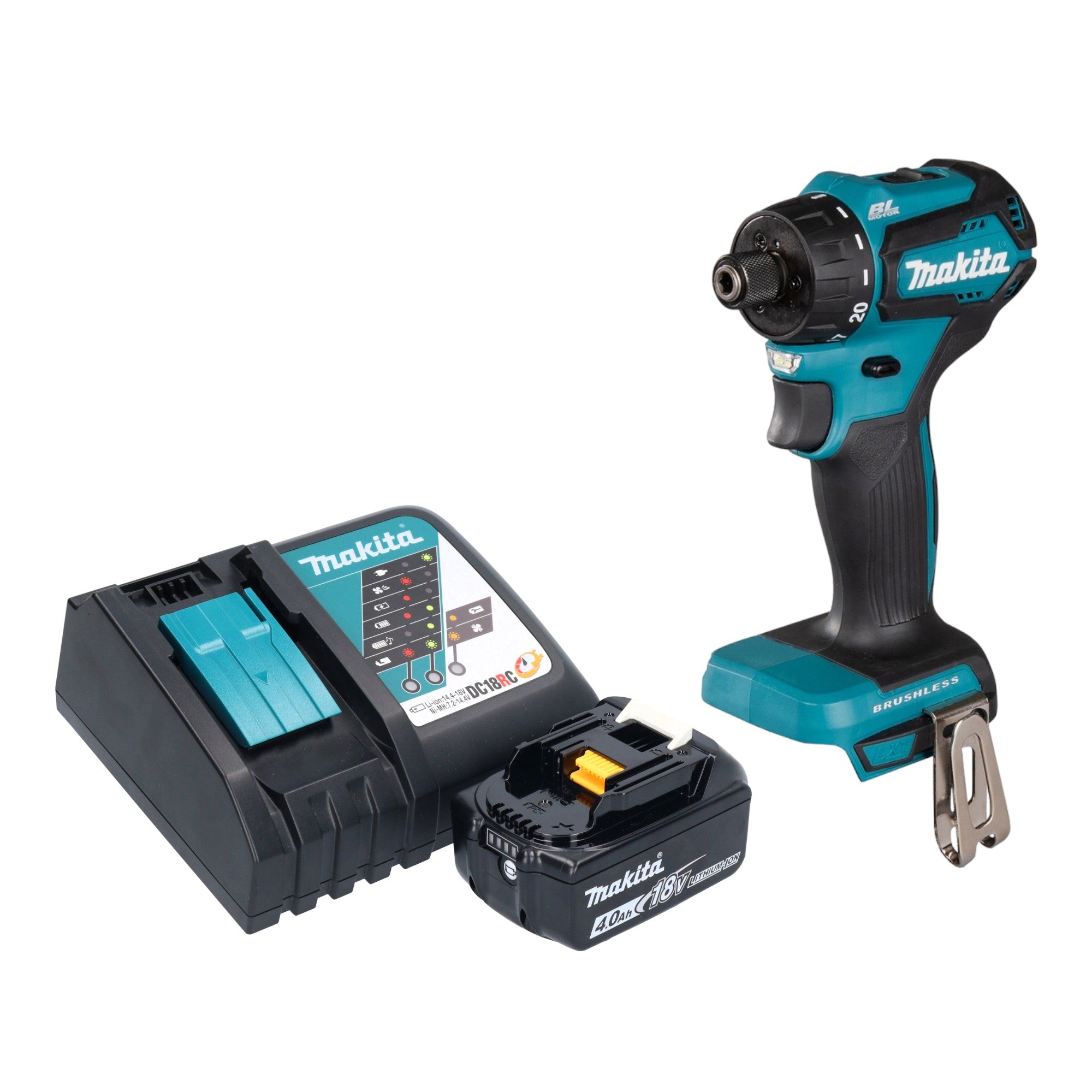 Makita DDF 083 RM1 Akku Bohrschrauber 18 V 40 Nm 1 4 Brushless 1x Akku 4 0 Ah Ladegeraet 0 - toolbrothers