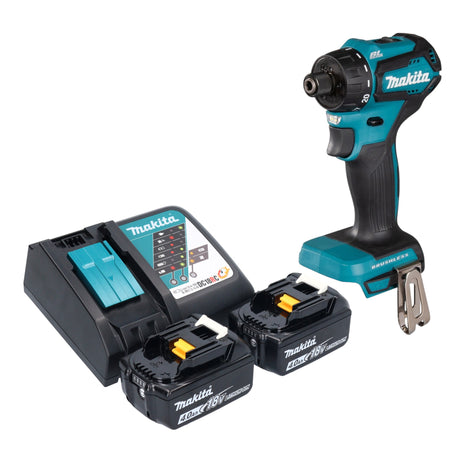 Makita DDF 083 RM cordless drill driver 18 V 40 Nm 1/4'' brushless + 2x battery 4.0 Ah + charger