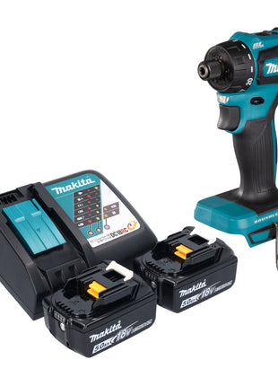 Makita DDF 083 RT akumulatorowa wiertarko-wkrętarka 18 V 40 Nm 1/4'' bezszczotkowa + 2x akumulator 5,0 Ah + ładowarka