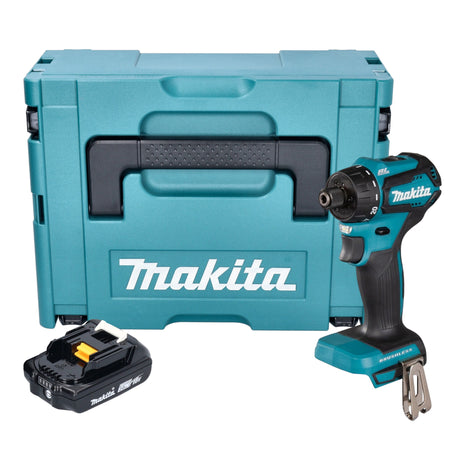 Makita DDF 083 A1J Akumulatorowa wiertarko-wkrętarka 18 V 40 Nm 1/4'' bezszczotkowa + 1x akumulator 2,0 Ah + Makpac - bez ładowarki