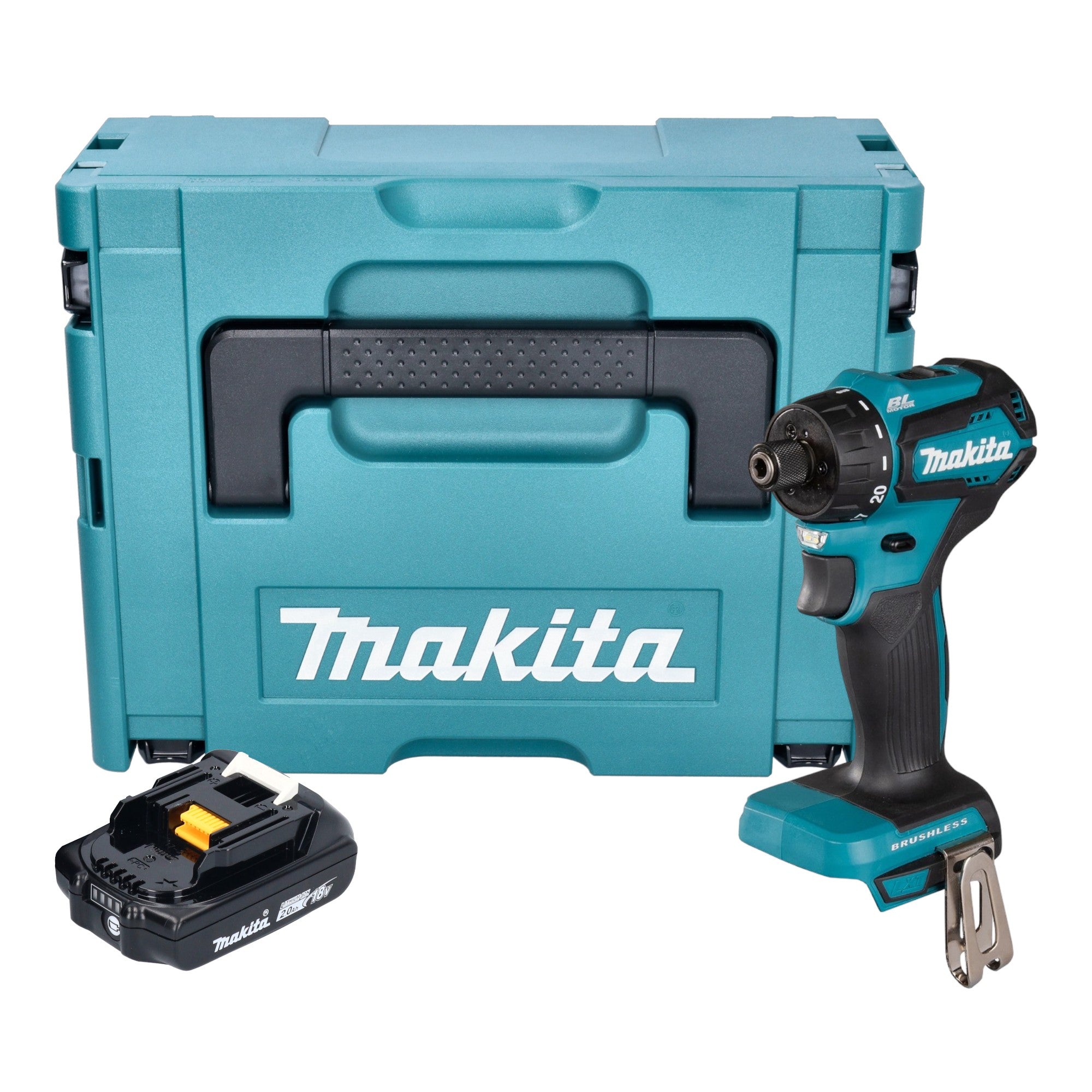 Makita DDF 083 A1J Akku Bohrschrauber 18 V 40 Nm 1 4 Brushless 1x Akku 2 0 Ah Makpac ohne Ladegeraet 0 - toolbrothers