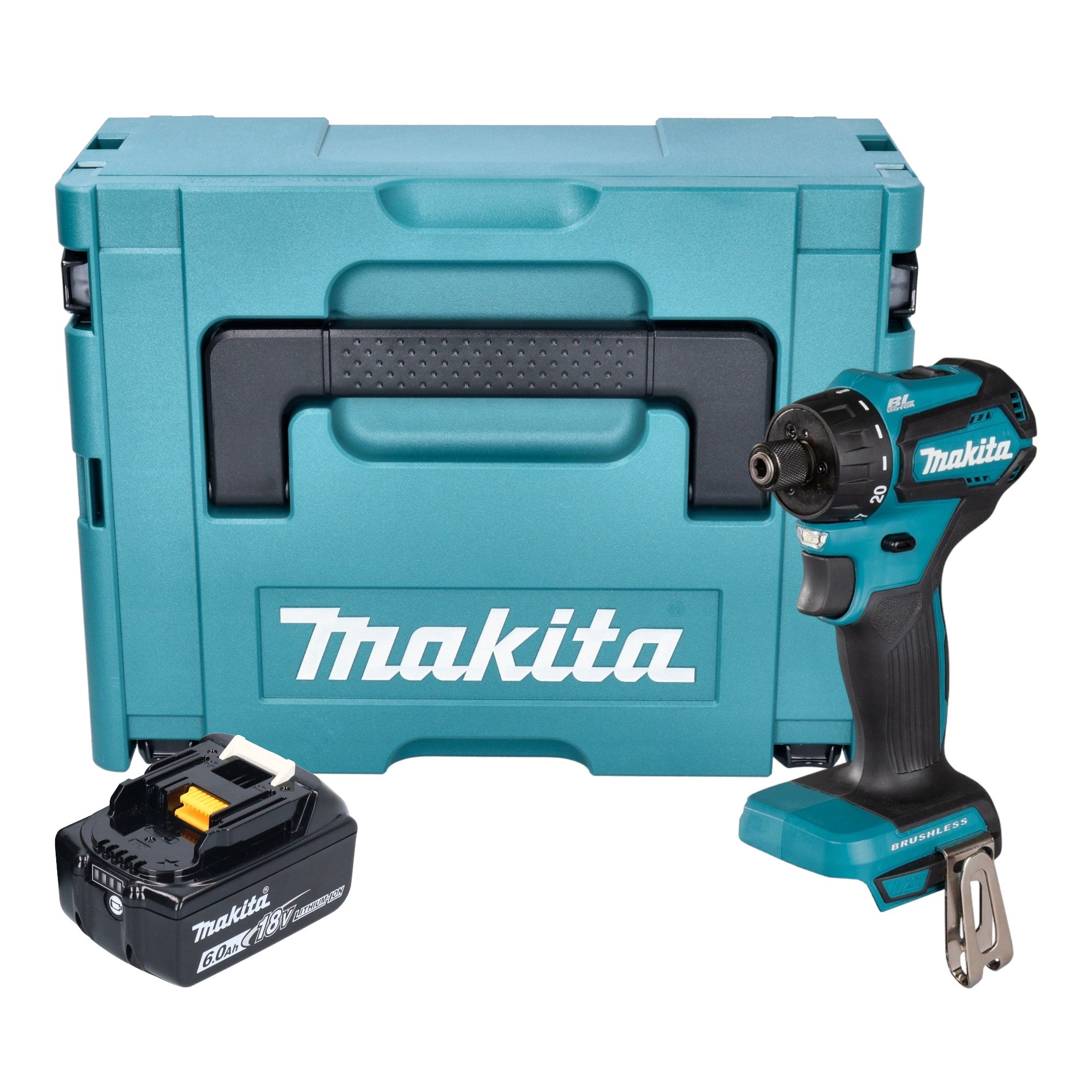 Makita DDF 083 G1J Akku Bohrschrauber 18 V 40 Nm 1 4 Brushless 1x Akku 6 0 Ah Makpac ohne Ladegeraet 0 - toolbrothers