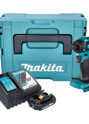 Makita DDF 083 RA1J Trapano avvitatore a batteria 18 V 40 Nm 1/4'' brushless + 1x batteria ricaricabile 2,0 Ah + caricabatterie + Makpac