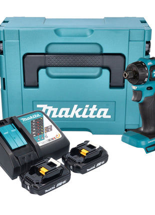 Makita DDF 083 RAJ cordless drill 18 V 40 Nm 1/4'' brushless + 2x rechargeable battery 2.0 Ah + charger + Makpac