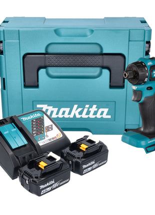 Makita DDF 083 RMJ taladro atornillador inalámbrico 18 V 40 Nm 1/4'' sin escobillas + 2x batería 4,0 Ah + cargador + Makpac