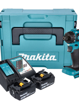 Makita DDF 083 RTJ akumulatorowa wiertarko-wkrętarka 18 V 40 Nm 1/4'' bezszczotkowa + 2x akumulator 5,0 Ah + ładowarka + Makpac