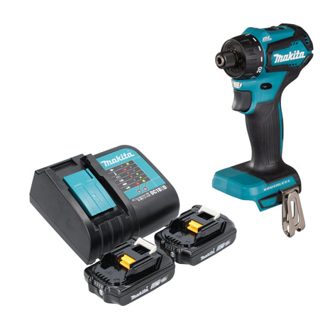 Makita DDF 083 SA cordless drill 18 V 40 Nm 1/4'' brushless + 2x rechargeable battery 2.0 Ah + charger