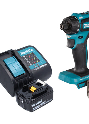 Makita DDF 083 SM1 akumulatorowa wiertarko-wkrętarka 18 V 40 Nm 1/4'' bezszczotkowa + 1x akumulator 4,0 Ah + ładowarka