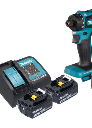 Makita DDF 083 SM cordless drill driver 18 V 40 Nm 1/4'' brushless + 2x rechargeable battery 4.0 Ah + charger