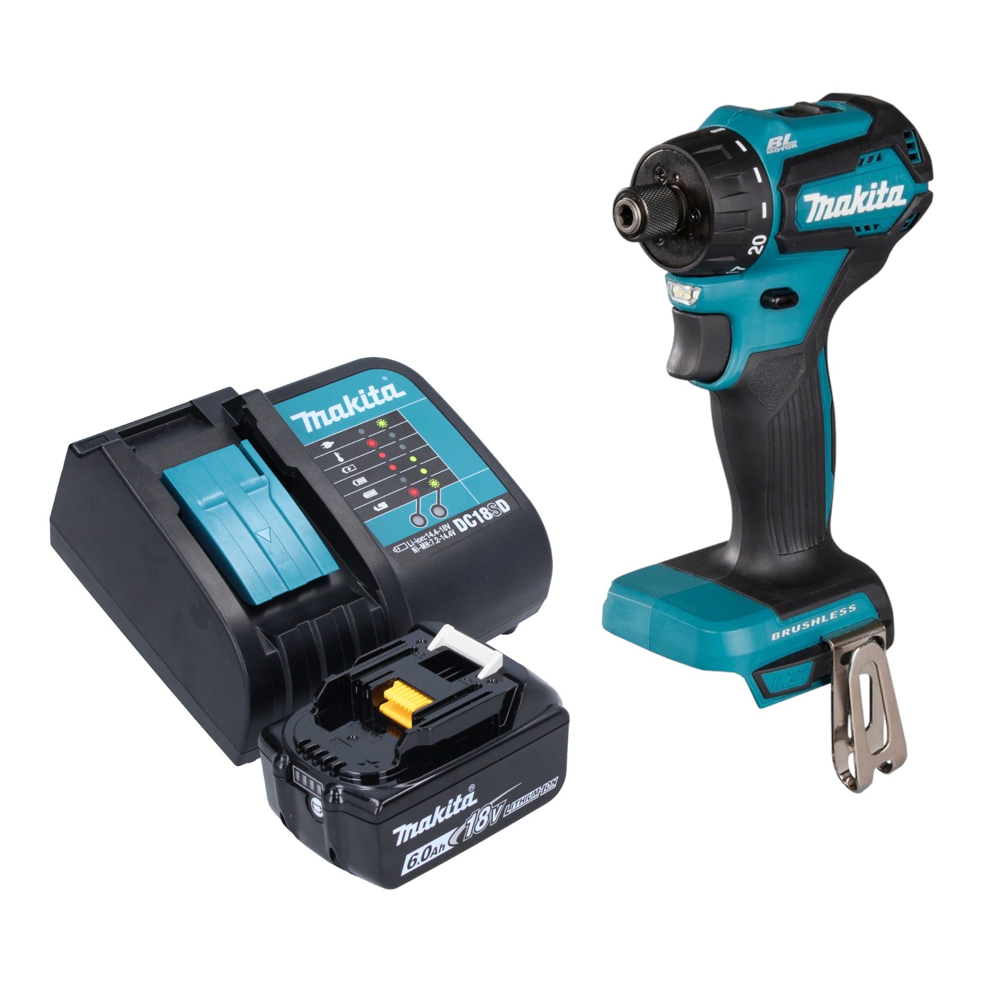 Makita DDF 083 SG1 Akku Bohrschrauber 18 V 40 Nm 1 4 Brushless 1x Akku 6 0 Ah Ladegeraet 0 - toolbrothers