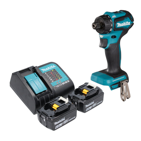 Makita DDF 083 SG Akku Bohrschrauber 18 V 40 Nm 1/4'' Brushless + 2x Akku 6,0 Ah + Ladegerät