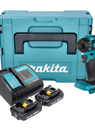 Makita DDF 083 SAJ cordless drill 18 V 40 Nm 1/4'' brushless + 2x rechargeable battery 2.0 Ah + charger + Makpac