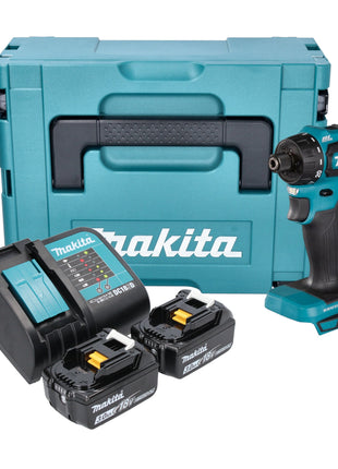 Makita DDF 083 SFJ cordless drill driver 18 V 40 Nm 1/4'' brushless + 2x rechargeable battery 3.0 Ah + charger + Makpac