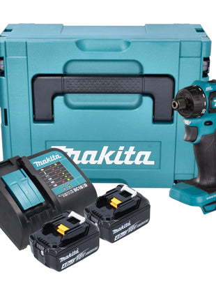 Makita DDF 083 SMJ cordless drill driver 18 V 40 Nm 1/4'' brushless + 2x rechargeable battery 4.0 Ah + charger + Makpac