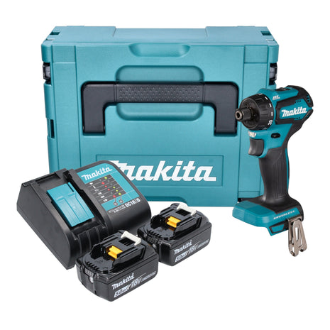 Makita DDF 083 STJ Perceuse-visseuse sans fil 18 V 40 Nm 1/4'' Brushless + 2x batterie 5,0 Ah + chargeur + Makpac