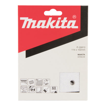 Papel de lija Makita K 60 114 x 102 mm 20 piezas ( 2x P-35813 ) para pinturas y barnices
