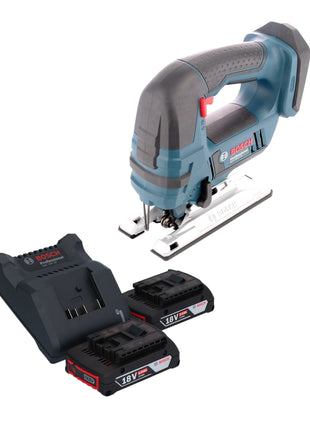 Bosch GST 18V-Li B Professional Akku Stichsäge 18 V + 2x Akku 2,0 Ah + Ladegerät