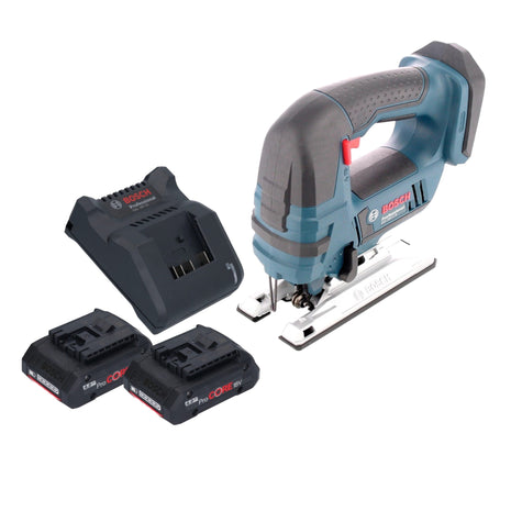 Bosch GST 18V-Li B Sierra de calar profesional a batería 18 V + 2x batería ProCORE 4,0 Ah + cargador