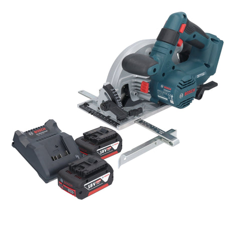 Bosch GKS 18V-57-2 Sierra circular inalámbrica profesional 18 V 165 mm sin escobillas + 2 baterías 5,0 Ah + cargador