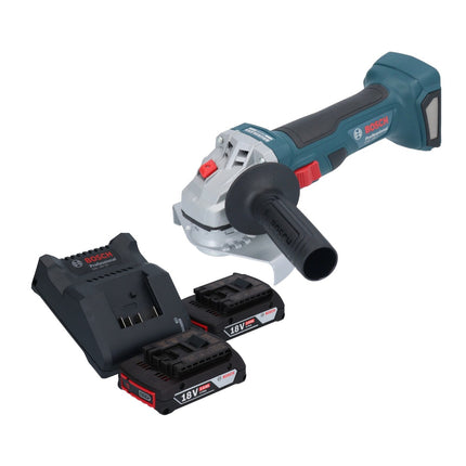 Bosch GWS 18V-7 Amoladora angular profesional sin cable 18 V 125 mm sin escobillas + 2x acumulador 2,0 Ah + cargador