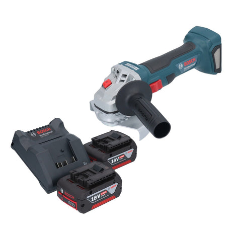 Bosch GWS 18V-7 Smerigliatrice angolare professionale a batteria 18 V 125 mm brushless + 2x batteria ricaricabile 4,0 Ah + caricabatterie