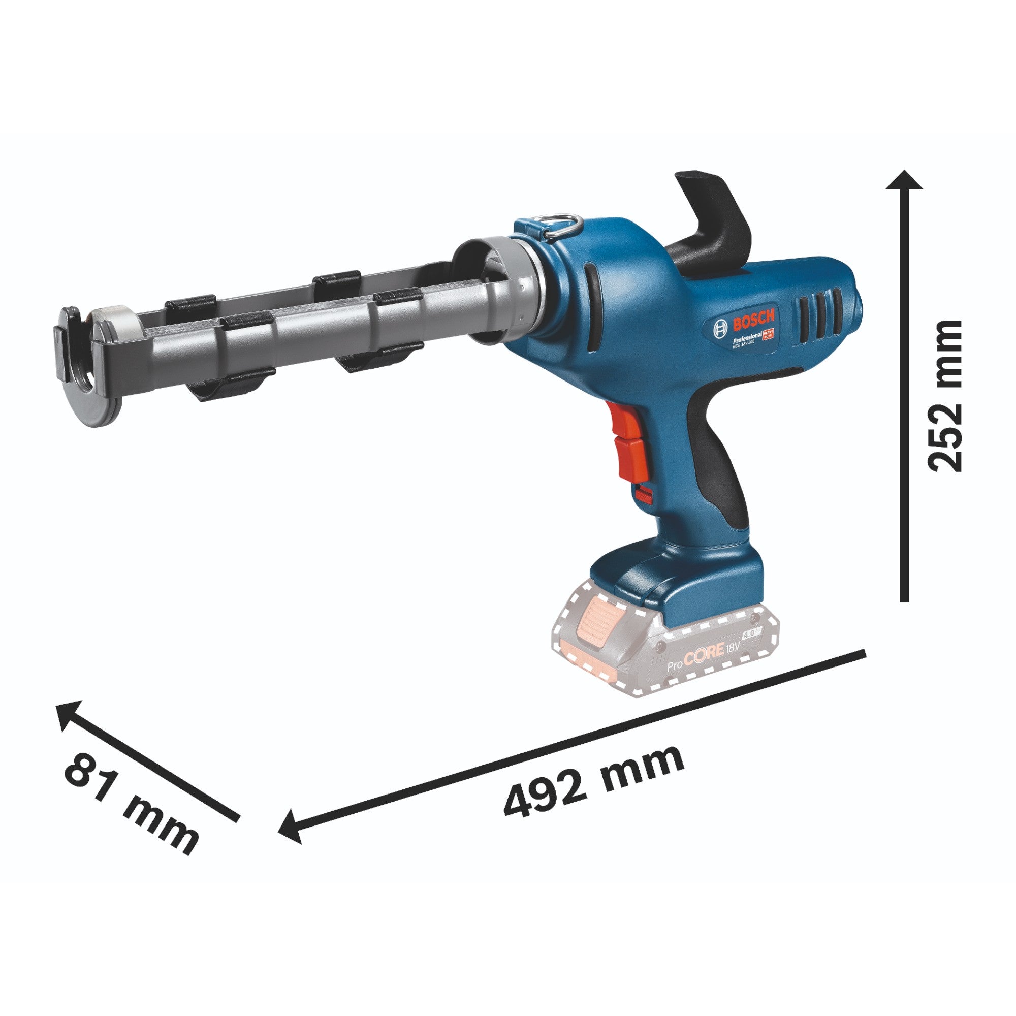 Bosch GCG 18V 310 Professional Akku Kartuschenpresse 18 V 310 ml 3 5 kN 1x Akku 5 0 Ah Ladegeraet 3 - toolbrothers