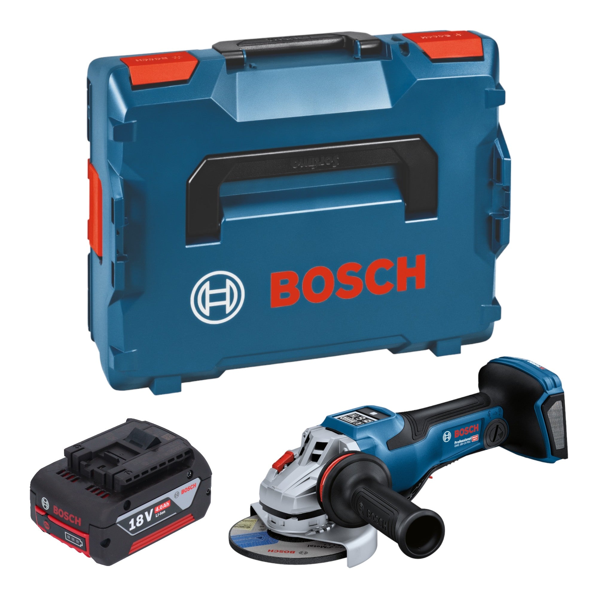 Bosch GWS 18V 15 PSC Professional Akku Winkelschleifer 18 V 125 mm BITURBO Brushless 1x Akku 4 0 Ah L Boxx ohne Ladegeraet 0 - toolbrothers