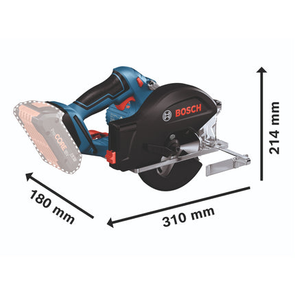 Bosch GKM 18V-50 Professional Akku Metall Handkreissäge 18 V 136 mm Brushless + 2x Akku 4,0 Ah + Ladegerät + L-Boxx