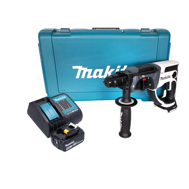 Makita DHR 202 SG1W Taladro percutor sin cable 18 V 20 mm 2,0 J blanco + 1x batería recargable 6,0 Ah + cargador + maletín