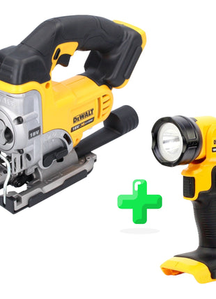 DeWalt DCS 331 N Scie sauteuse sans fil 18 V Solo + DeWalt DCL 040 18V XR Li-Ion Lampe sans fil