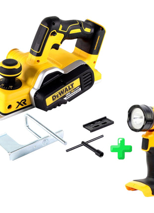 Cepillo de batería DeWalt DCP 580 N 18V 82mm solo sin escobillas + lámpara de batería DeWalt DCL 040 18V XR Li-Ion